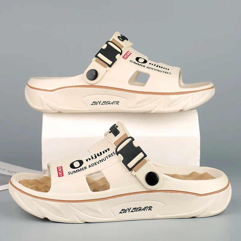 Summer Men's Massage Slippers Indoor Outdoor Sandals Beach Comfortable Soft Slides Clogs Casual Shoes Men Women Home Slippers