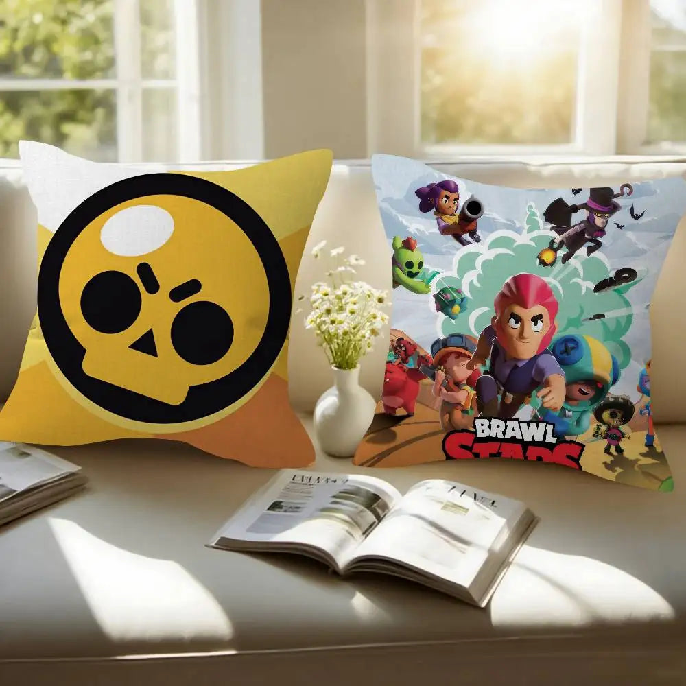 Cute Cartoon B-Brawl Game Cushion Cover Pillowcase Upholstery Sofa Throw Pillow Home Decor Pillowcas