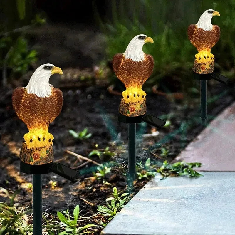 1PC Solar Resin Eagle Lawn Light Outdoor LED Ground Spike Light Garden Decorative Light Home Decor