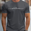 Men's Summer Casual Loose Size 100% Cotton Letter Print Round Neck Short Sleeve T-shirt Top