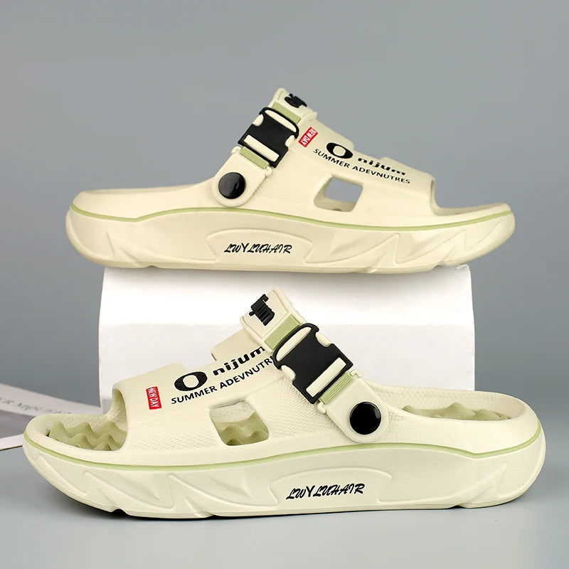 Summer Men's Massage Slippers Indoor Outdoor Sandals Beach Comfortable Soft Slides Clogs Casual Shoes Men Women Home Slippers