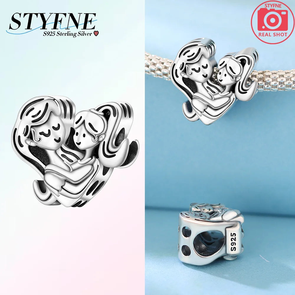 Romantic Original Accessories Sparkling Magic Cube Love Red Heart Beads 925 Silver Women Bracelet DIY Jewelry Gift Charms Beads