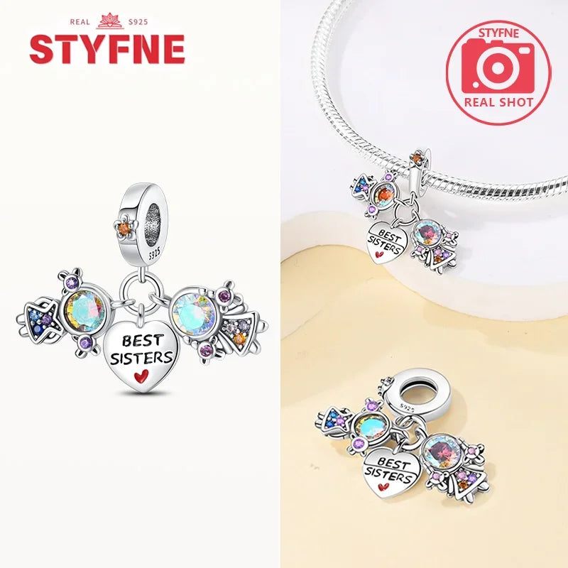 Romantic Original Accessories Sparkling Magic Cube Love Red Heart Beads 925 Silver Women Bracelet DIY Jewelry Gift Charms Beads