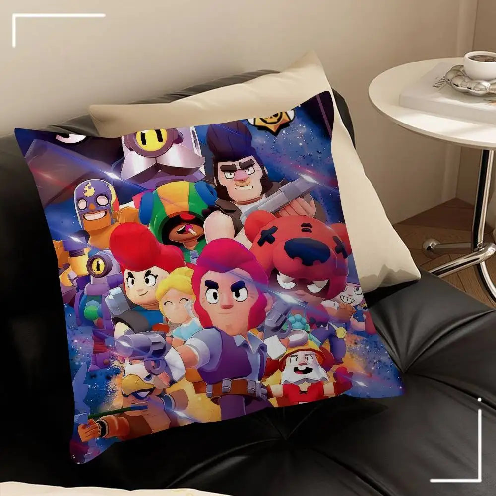 Cute Cartoon B-Brawl Game Cushion Cover Pillowcase Upholstery Sofa Throw Pillow Home Decor Pillowcas