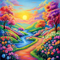 Landscape Fantasy Nature Cross Stitch Full Kit 11ct Diy Embroidery Printed Canvas Art Home Decor Handmade Hobby