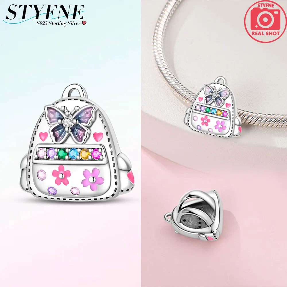 Romantic Original Accessories Sparkling Magic Cube Love Red Heart Beads 925 Silver Women Bracelet DIY Jewelry Gift Charms Beads