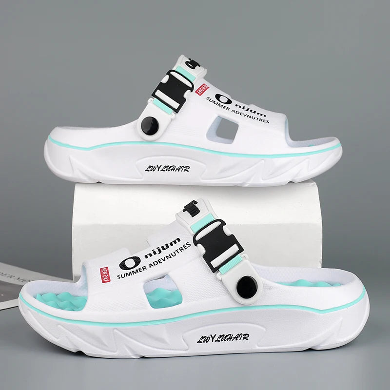 Summer Men's Massage Slippers Indoor Outdoor Sandals Beach Comfortable Soft Slides Clogs Casual Shoes Men Women Home Slippers