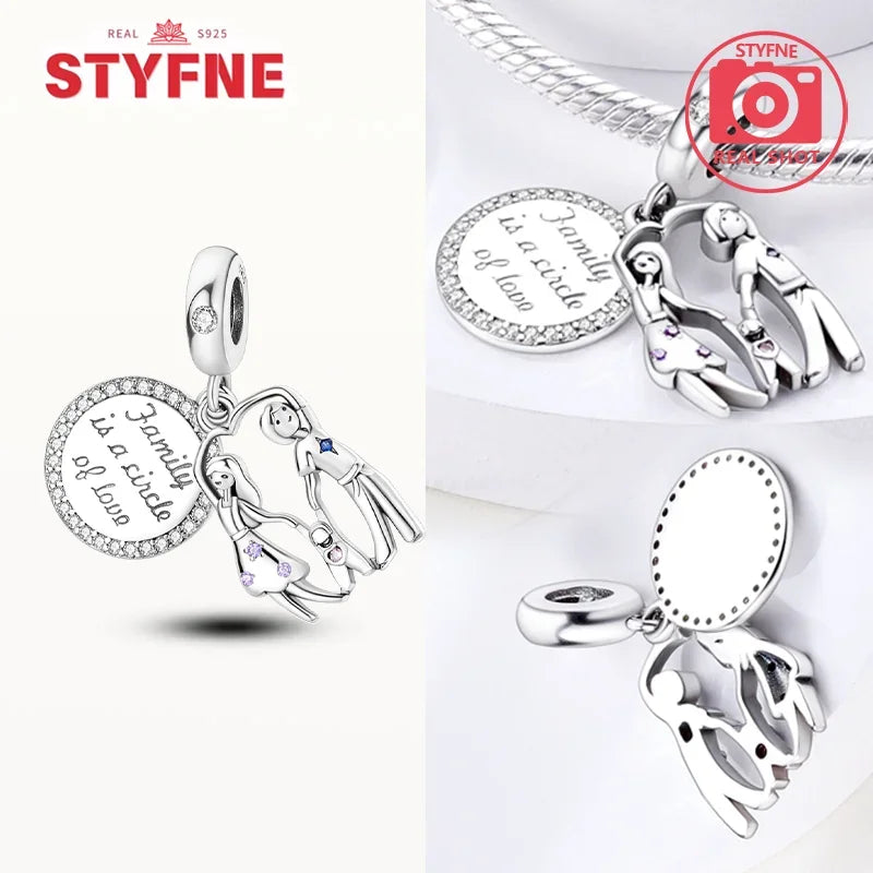 Romantic Original Accessories Sparkling Magic Cube Love Red Heart Beads 925 Silver Women Bracelet DIY Jewelry Gift Charms Beads