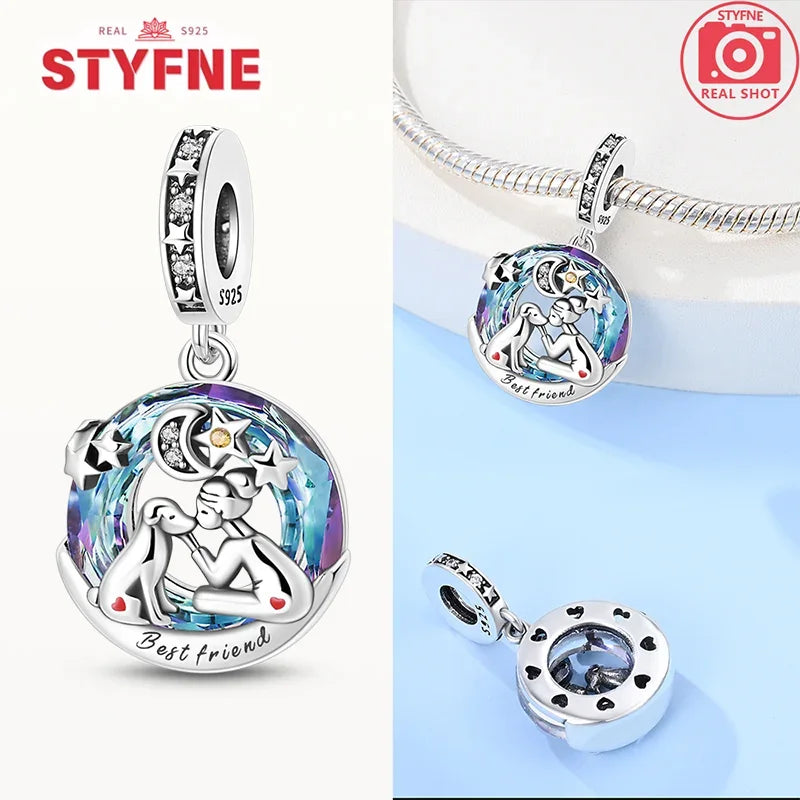 Romantic Original Accessories Sparkling Magic Cube Love Red Heart Beads 925 Silver Women Bracelet DIY Jewelry Gift Charms Beads
