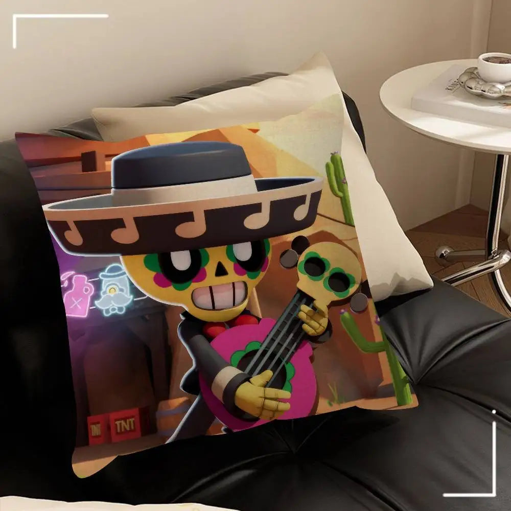 Cute Cartoon B-Brawl Game Cushion Cover Pillowcase Upholstery Sofa Throw Pillow Home Decor Pillowcas