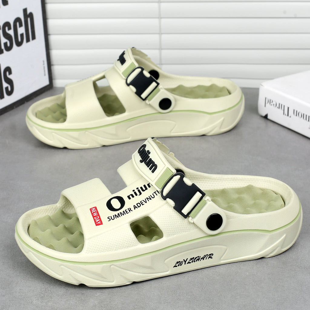 Summer Men's Massage Slippers Indoor Outdoor Sandals Beach Comfortable Soft Slides Clogs Casual Shoes Men Women Home Slippers