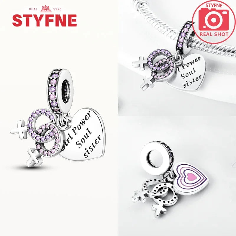 Romantic Original Accessories Sparkling Magic Cube Love Red Heart Beads 925 Silver Women Bracelet DIY Jewelry Gift Charms Beads
