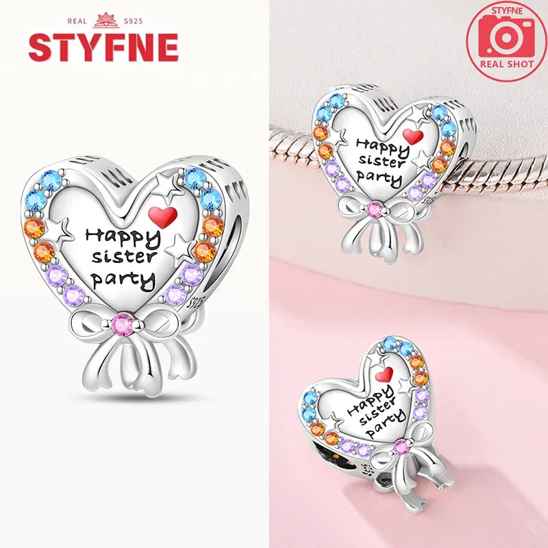 Romantic Original Accessories Sparkling Magic Cube Love Red Heart Beads 925 Silver Women Bracelet DIY Jewelry Gift Charms Beads