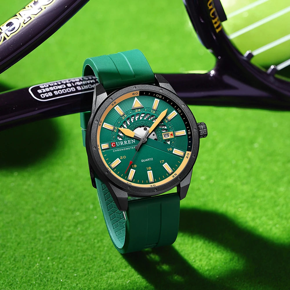 CURREN 8421 Men's Watch Luxury Men's Quartz Watch Breathable Leather Strap Waterproof Business Casual Sports Men's Watch