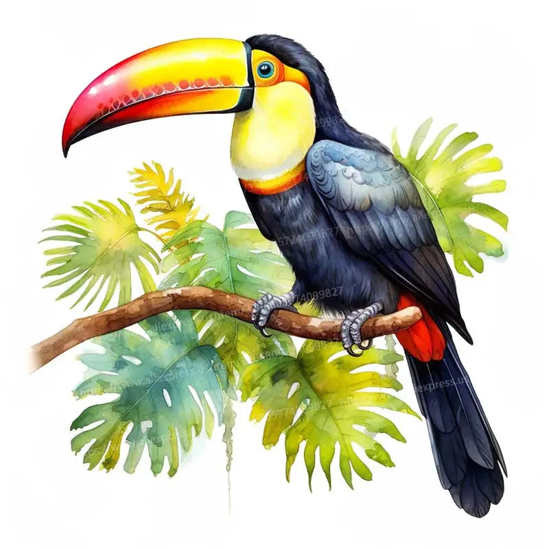 Toucan Watercolor Bird Wall Sticker Art Mural Living Room Bedroom Cabinet Decoration Home Decor Cute Animal Stickers S108