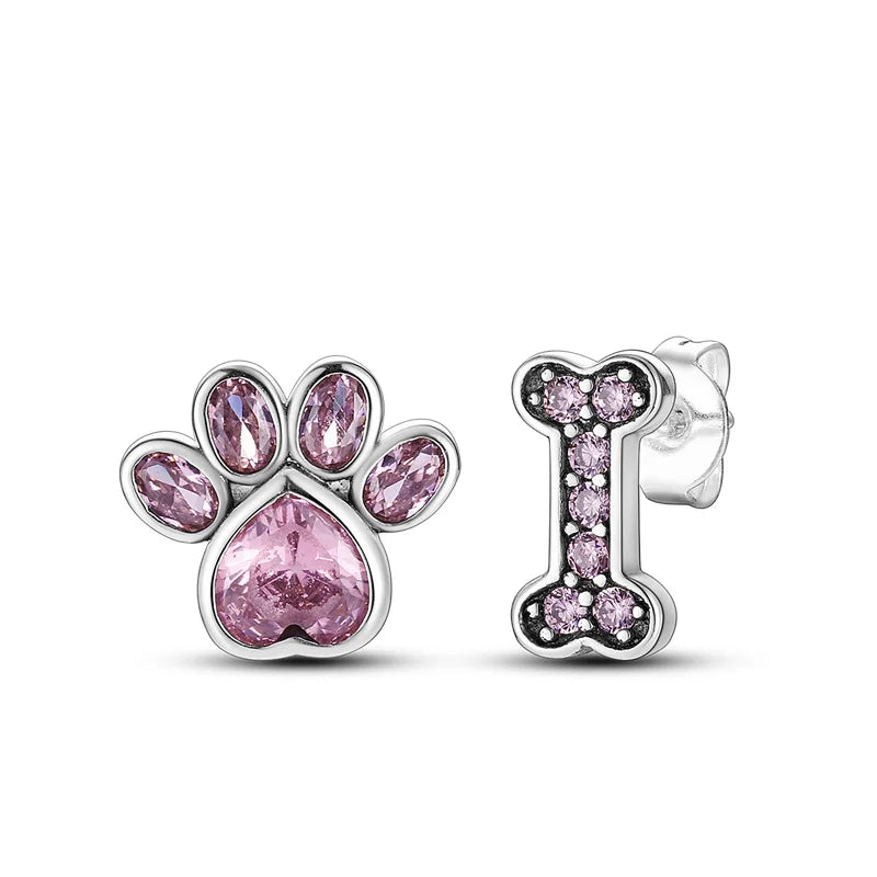 Fashion Spring Series Earrings For Women 925 Silver Color Butterfly Dragonfly Flower Heart Shaped Ear Studs Fine Jewelry Couple