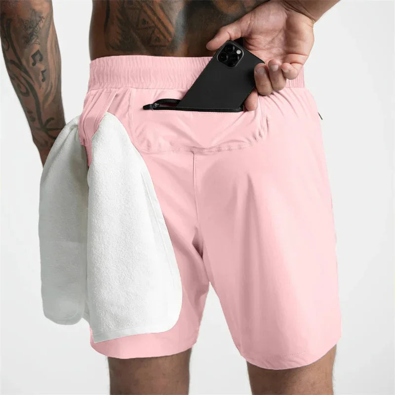 Men Running Bodybuilding Shorts Man Summer Gyms Workout shorts Male Breathable Quick Dry Sportswear Jogger multi-pocket Shorts