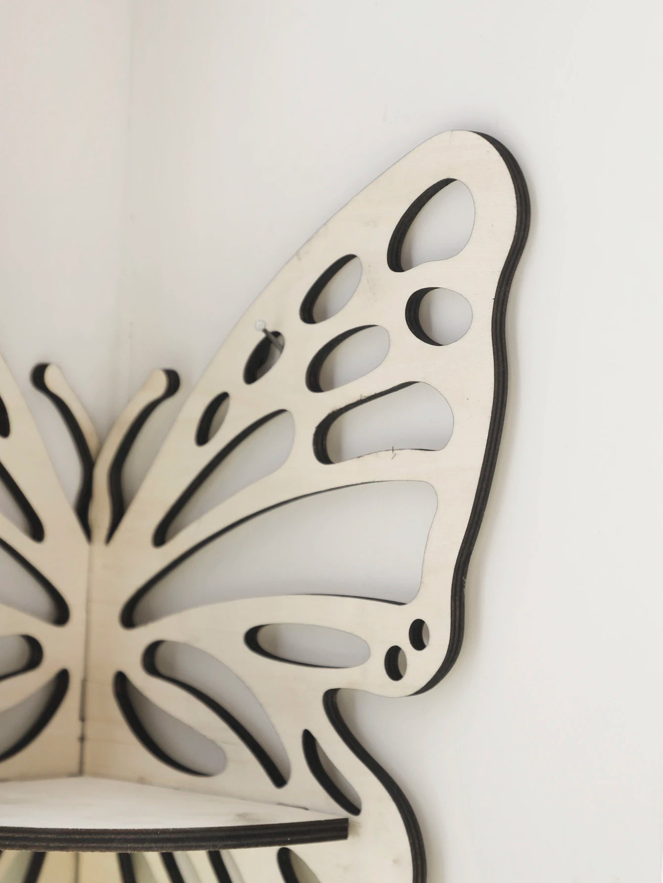 Butterfly Crystal Display Shelf Wooden Stand Corner Decoration Boho Hanging Wall Jewelry Holder Storage Organizer For Home Decor