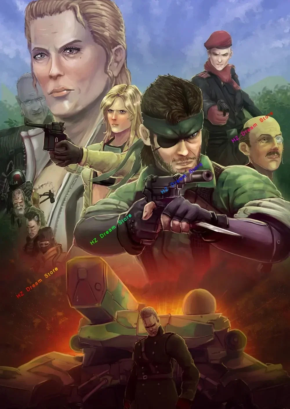 Classic Metal Gear Solid MGS Video Game Canvas Painting Picture Print Modern Family Bedroom Room Home Decor Wall Art Poster