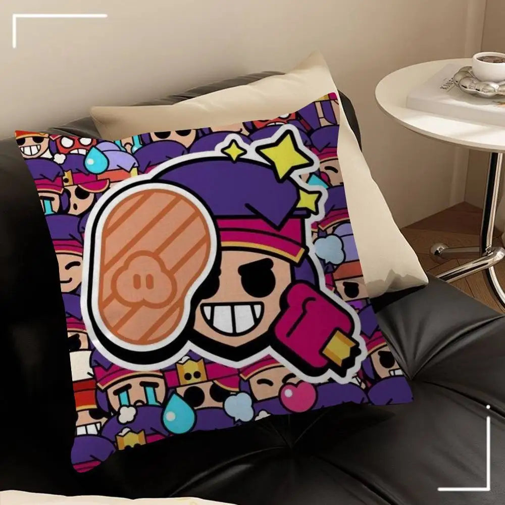 Cute Cartoon B-Brawl Game Cushion Cover Pillowcase Upholstery Sofa Throw Pillow Home Decor Pillowcas